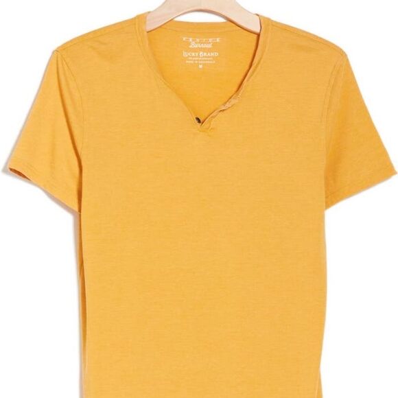 Lucky brand, Venice burnout Button Notch Neck T-Shirt gold 2xl t nwt‎ - Picture 3 of 6